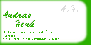 andras henk business card